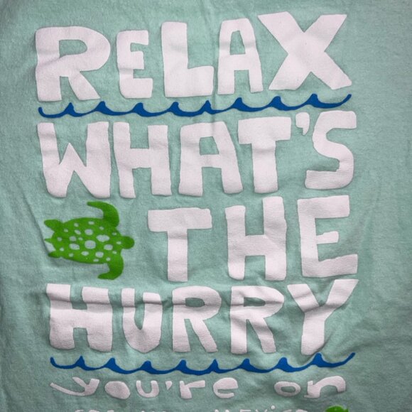 Cozumel Mexico Small Mint Green 'Relax What's The Hurry' Short Sleeve Shirt (T) - Picture 2 of 5